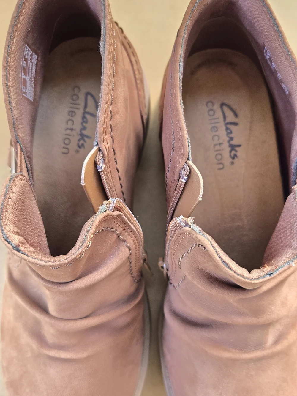 Clarks Brown Suede Ankle Booties with Side Buckle